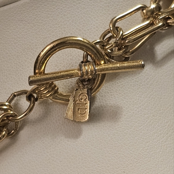 Vintage GJD Signed Three Straind Link Chain Necklace. - Picture 6 of 7